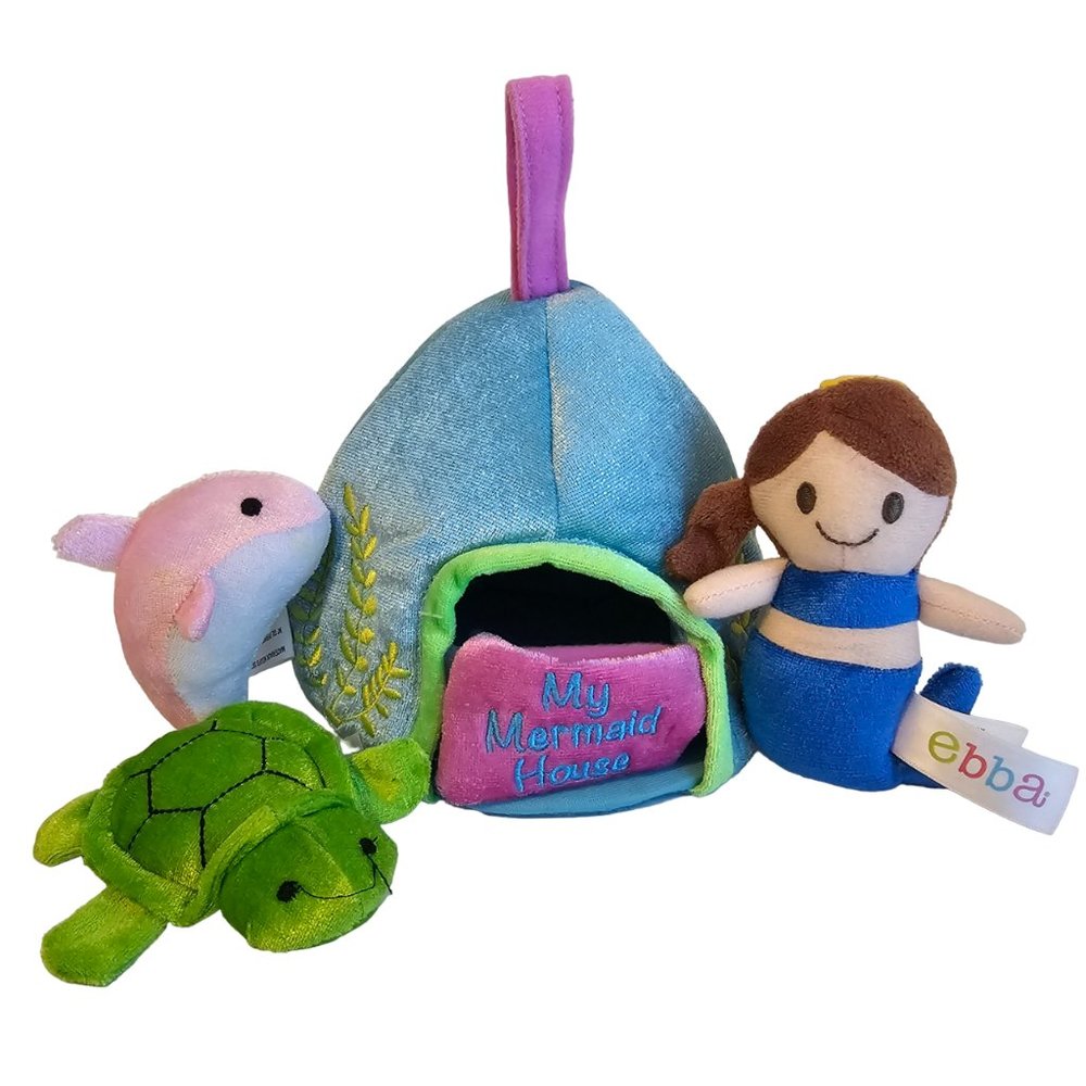 Ebba Aurora World My Mermaid House Plush Set Dolphin Turtle Doll Blue Home *Read